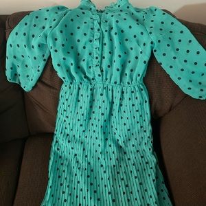 Green polka dot dress